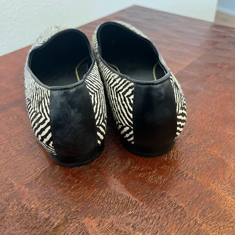Vionic Willa Herringbone Calf Hair Loafer Black & White Zebra Preppy Minimalist
